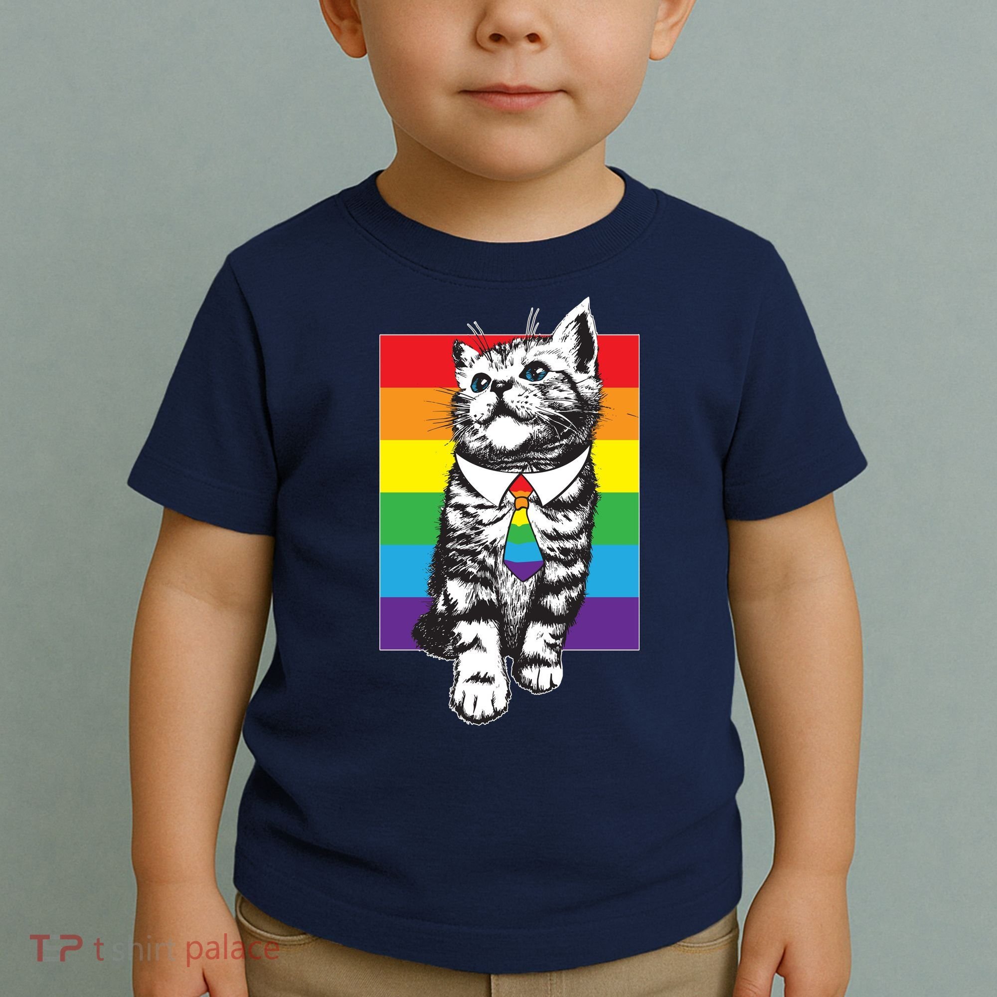 Retro Gay Pride Ally Support Kitten Toddler T-Shirt