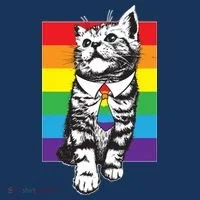 Retro Gay Pride Ally Support Kitten Women's T-Shirt thumb 6