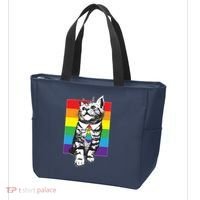 Retro Gay Pride Ally Support Kitten Tote Bag thumb 3