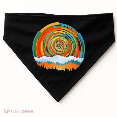 Retro Geometric Sunrise USA-Made Doggie Bandana