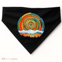 Retro Geometric Sunrise USA-Made Doggie Bandana thumb 0