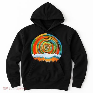 Retro Geometric Sunrise Hoodie