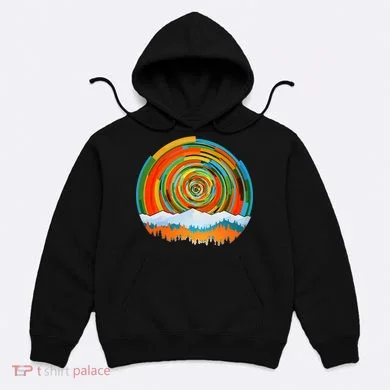 Retro Geometric Sunrise Hoodie