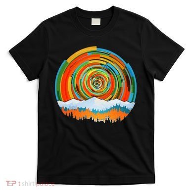 Retro Geometric Sunrise T-Shirt