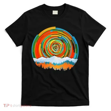 Retro Geometric Sunrise T-Shirt