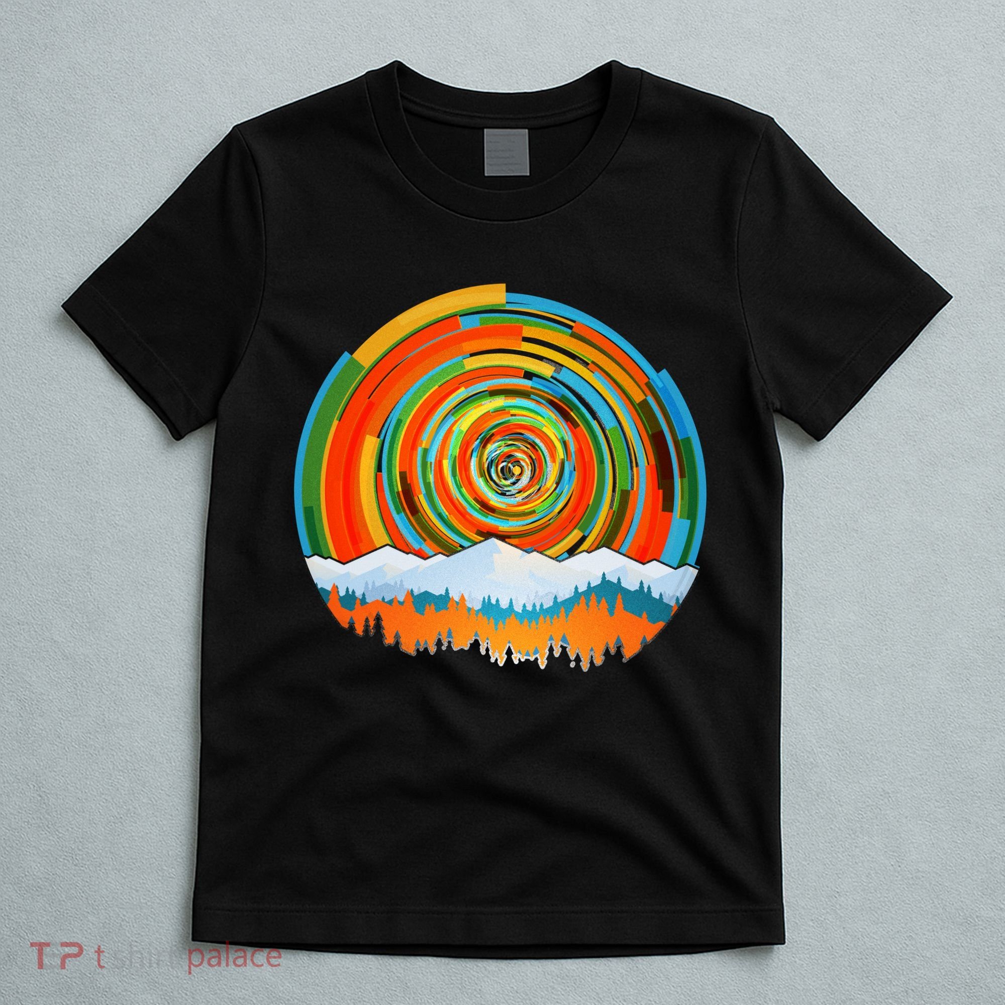 Retro Geometric Sunrise T-Shirt