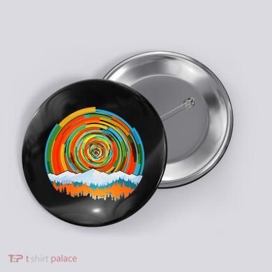 Retro Geometric Sunrise Button