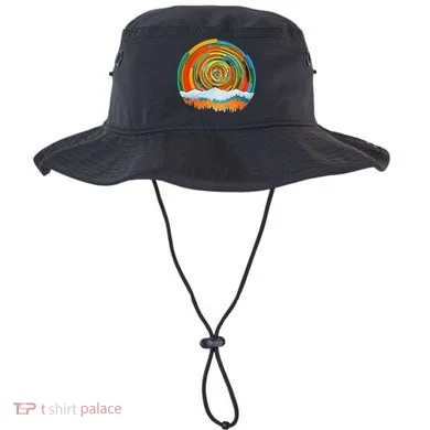 Retro Geometric Sunrise Bucket Hat
