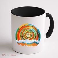 Retro Geometric Sunrise Coffee Mug thumb 1