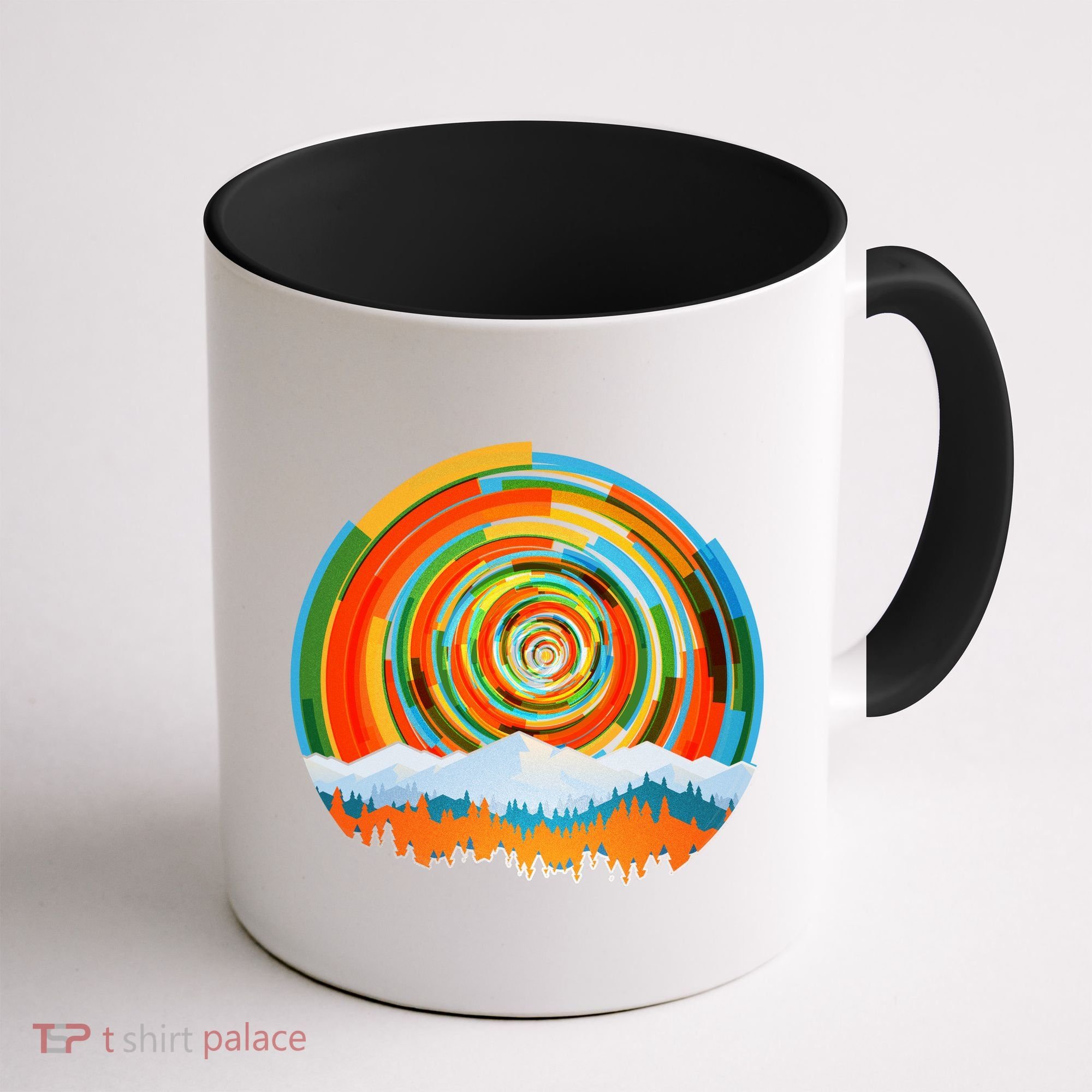 Retro Geometric Sunrise Coffee Mug