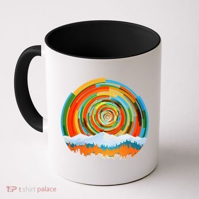 Retro Geometric Sunrise Coffee Mug