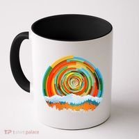 Retro Geometric Sunrise Coffee Mug thumb 0