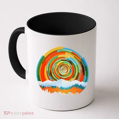 Retro Geometric Sunrise Coffee Mug