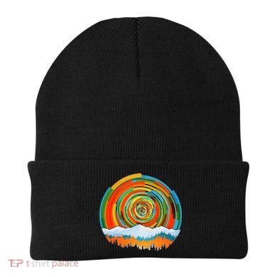 Retro Geometric Sunrise Beanie