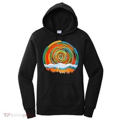 Retro Geometric Sunrise Women's Hoodie