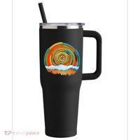 Retro Geometric Sunrise 40oz Vacuum Insulated Stainless Steel Travel Tumbler thumb 0