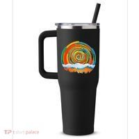 Retro Geometric Sunrise 40oz Vacuum Insulated Stainless Steel Travel Tumbler thumb 2