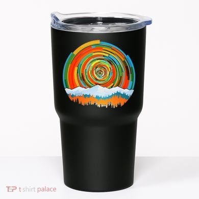 Retro Geometric Sunrise Tumbler