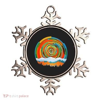 Retro Geometric Sunrise Ornament