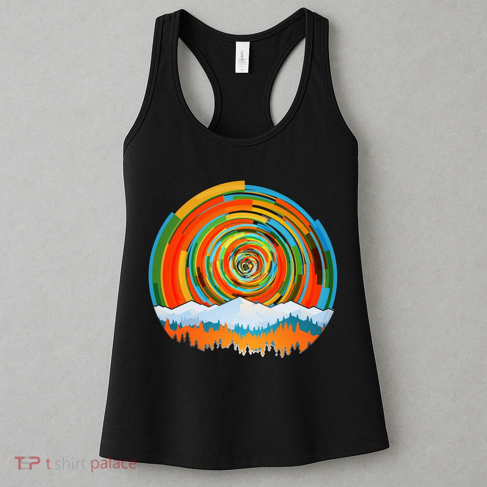 Retro Geometric Sunrise Women's Tank Top