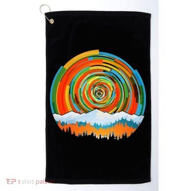Retro Geometric Sunrise Golf Towel