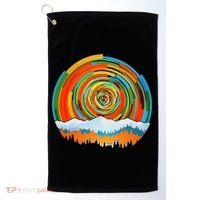 Retro Geometric Sunrise Golf Towel thumb 0