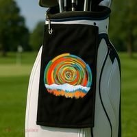 Retro Geometric Sunrise Golf Towel thumb 2