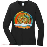 Retro Geometric Sunrise Women's Long Sleeve Shirt thumb 0