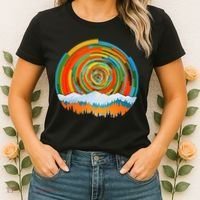 Retro Geometric Sunrise Women's T-Shirt thumb 2