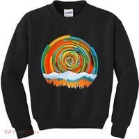 Retro Geometric Sunrise Kids Sweatshirt thumb 0