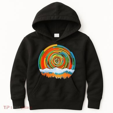 Retro Geometric Sunrise Kids Hoodie