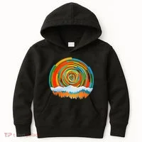 Retro Geometric Sunrise Kids Hoodie thumb 0