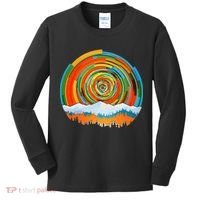 Retro Geometric Sunrise Kids Long Sleeve Shirt thumb 0