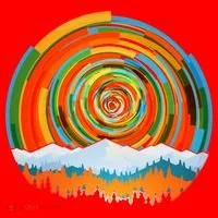 Retro Geometric Sunrise Santa Hat thumb 1