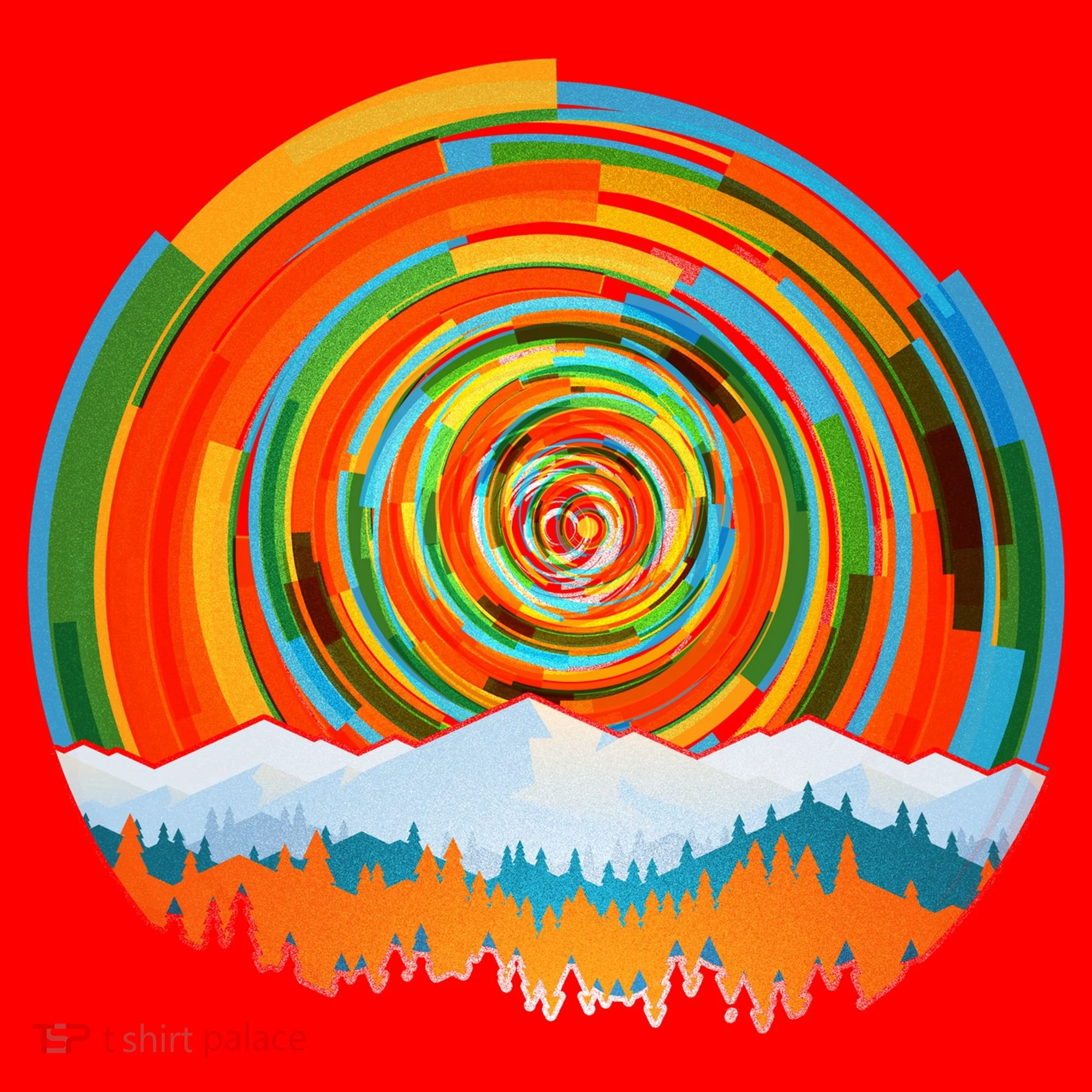 Retro Geometric Sunrise Santa Hat