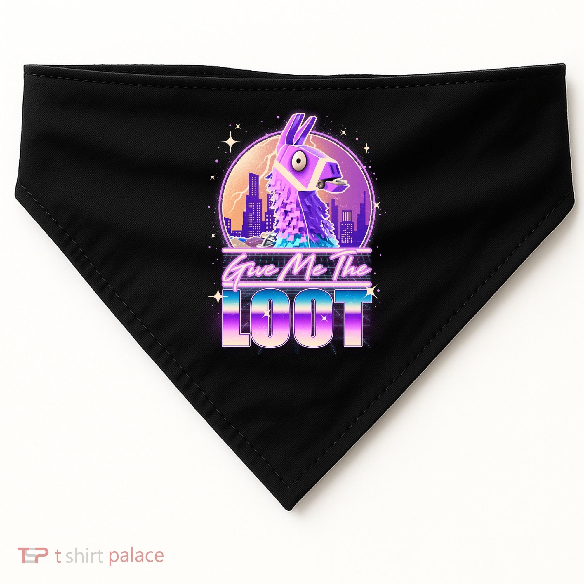 Retro Give Me the Loot Llama Loot USA-Made Doggie Bandana