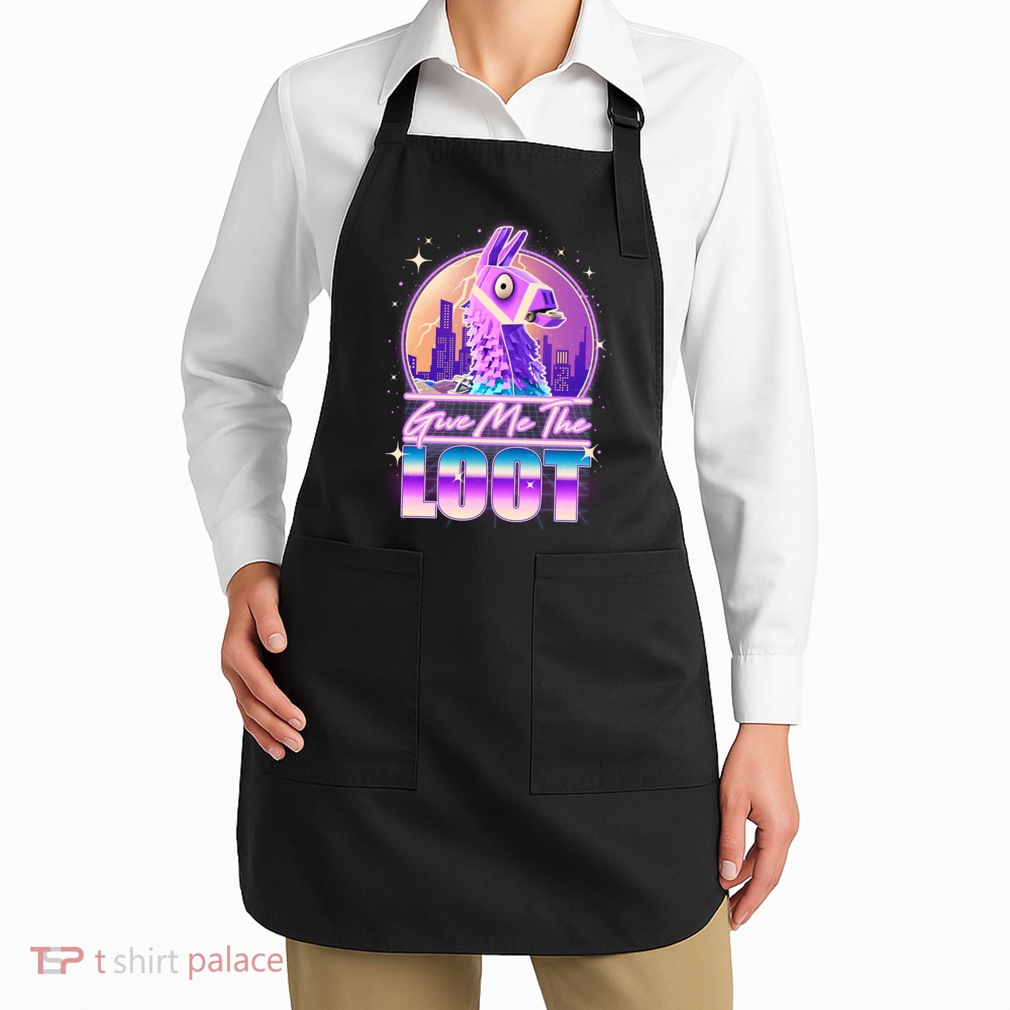 Retro Give Me the Loot Llama Loot Apron