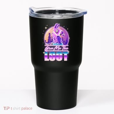 Retro Give Me the Loot Llama Loot Tumbler