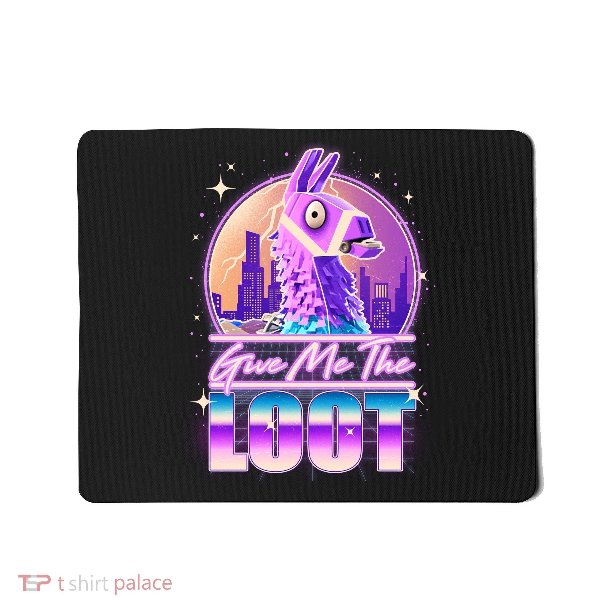 Retro Give Me the Loot Llama Loot Mousepad