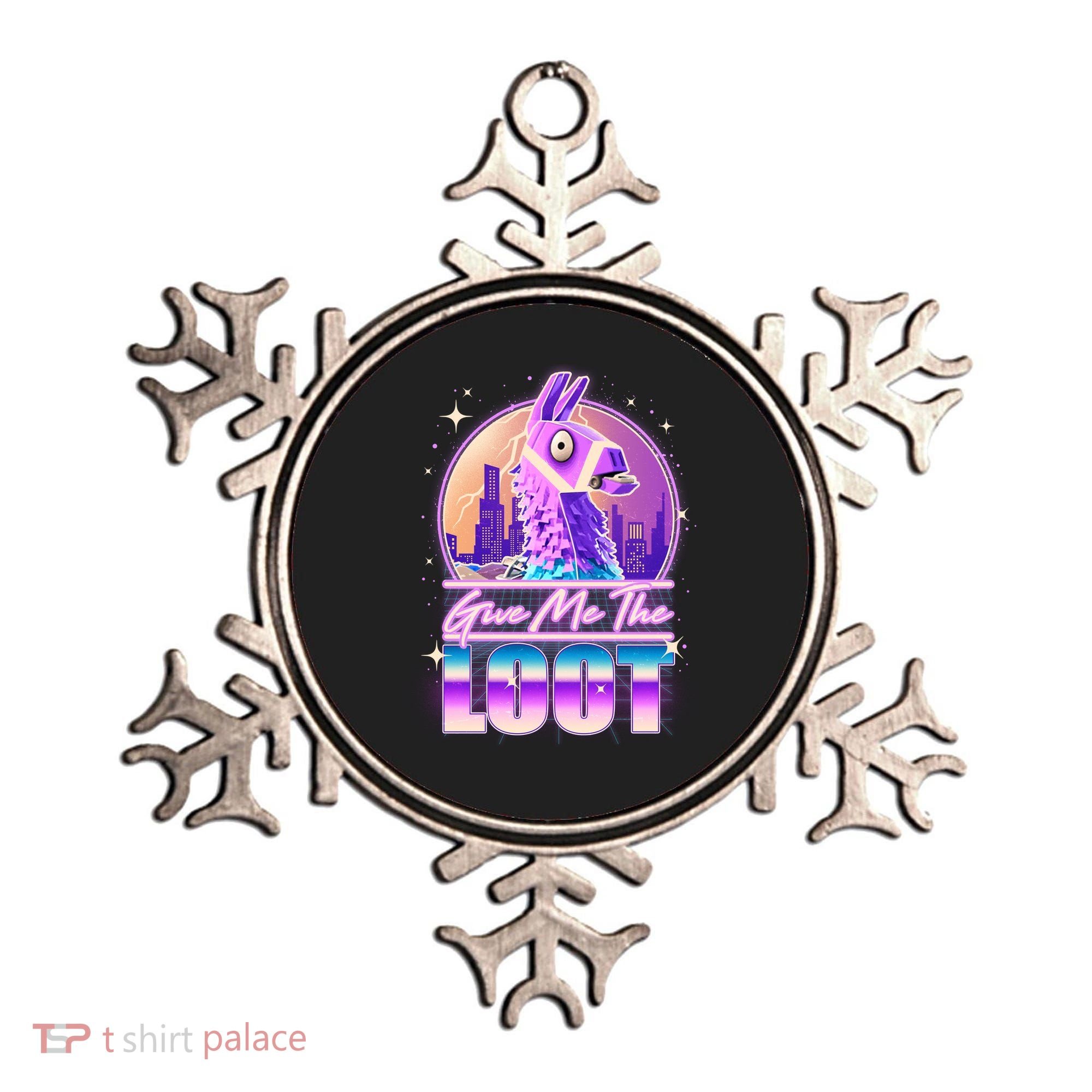 Retro Give Me the Loot Llama Loot Ornament