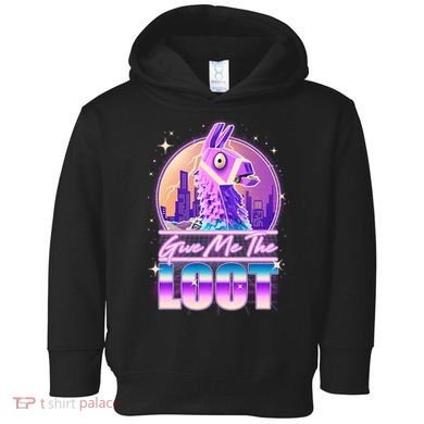 Retro Give Me the Loot Llama Loot Toddler Hoodie