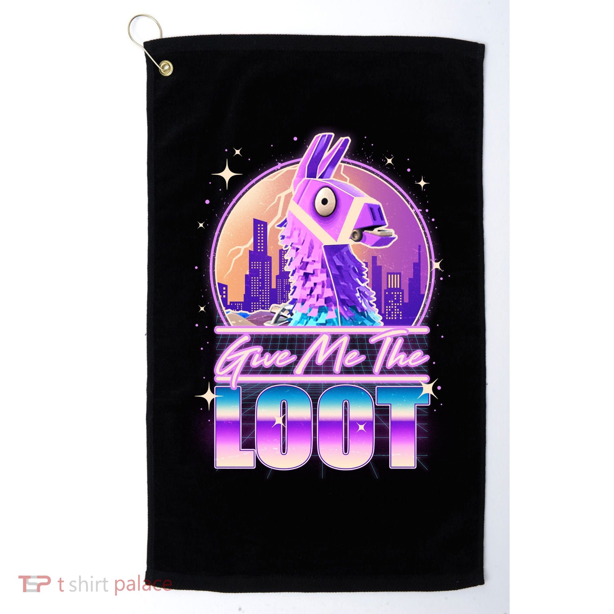 Retro Give Me the Loot Llama Loot Golf Towel