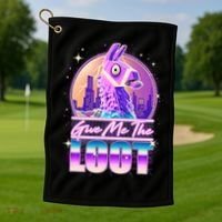 Retro Give Me the Loot Llama Loot Golf Towel thumb 1