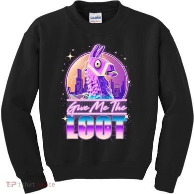 Retro Give Me the Loot Llama Loot Kids Sweatshirt