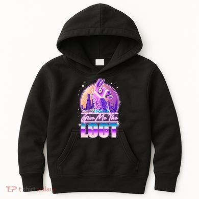 Retro Give Me the Loot Llama Loot Kids Hoodie