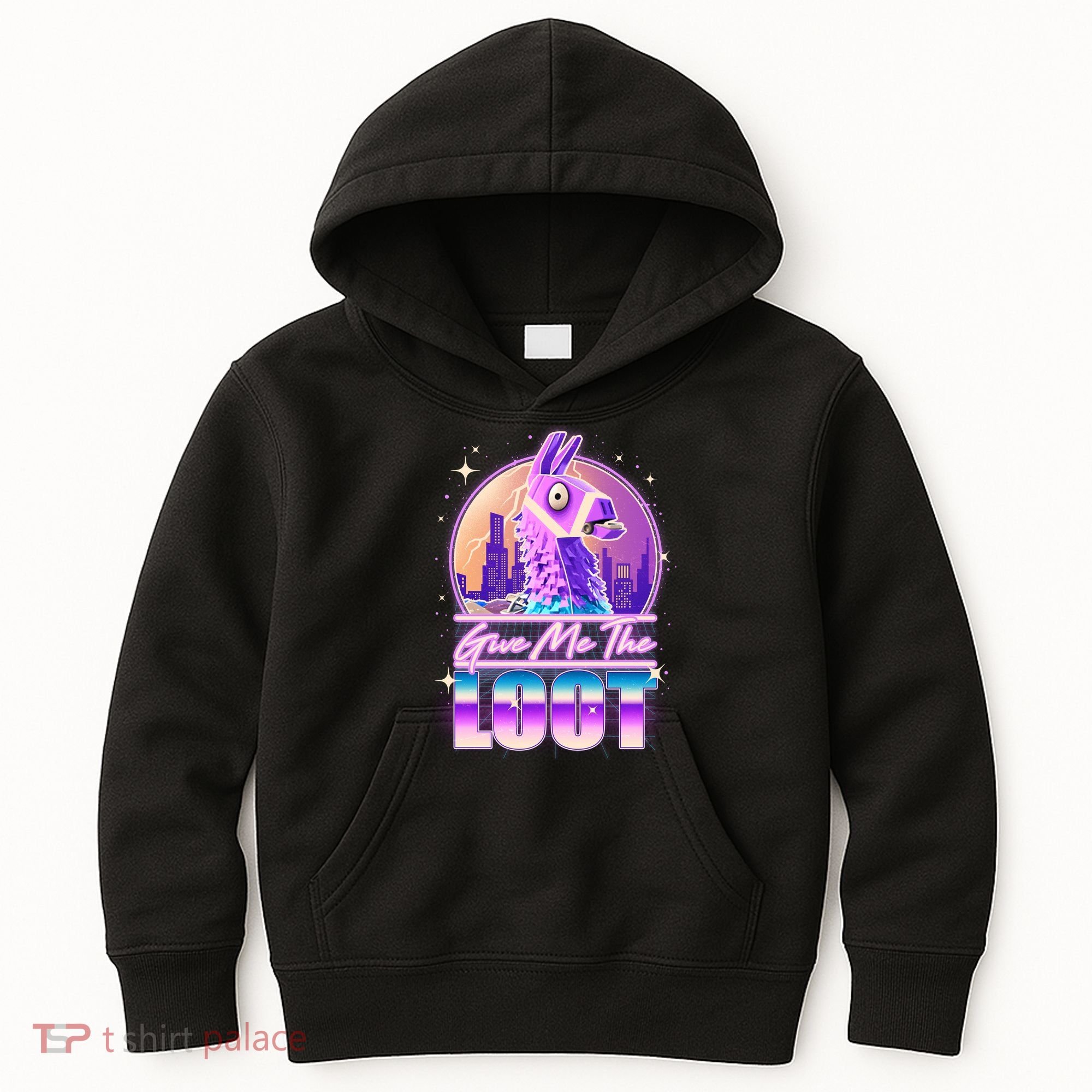 Retro Give Me the Loot Llama Loot Kids Hoodie