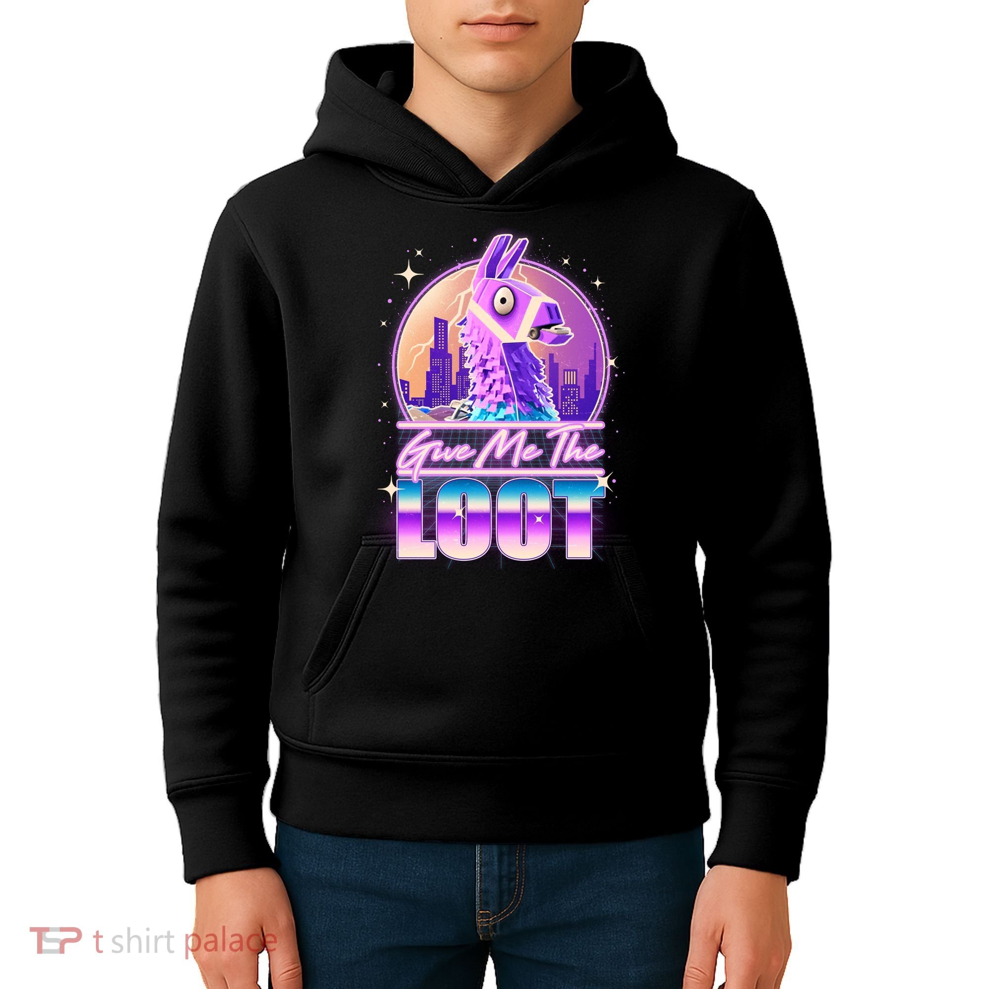 Retro Give Me the Loot Llama Loot Kids Hoodie