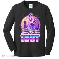 Retro Give Me the Loot Llama Loot Kids Long Sleeve Shirt thumb 0
