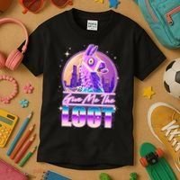 Retro Give Me the Loot Llama Loot Kids T-Shirt thumb 3