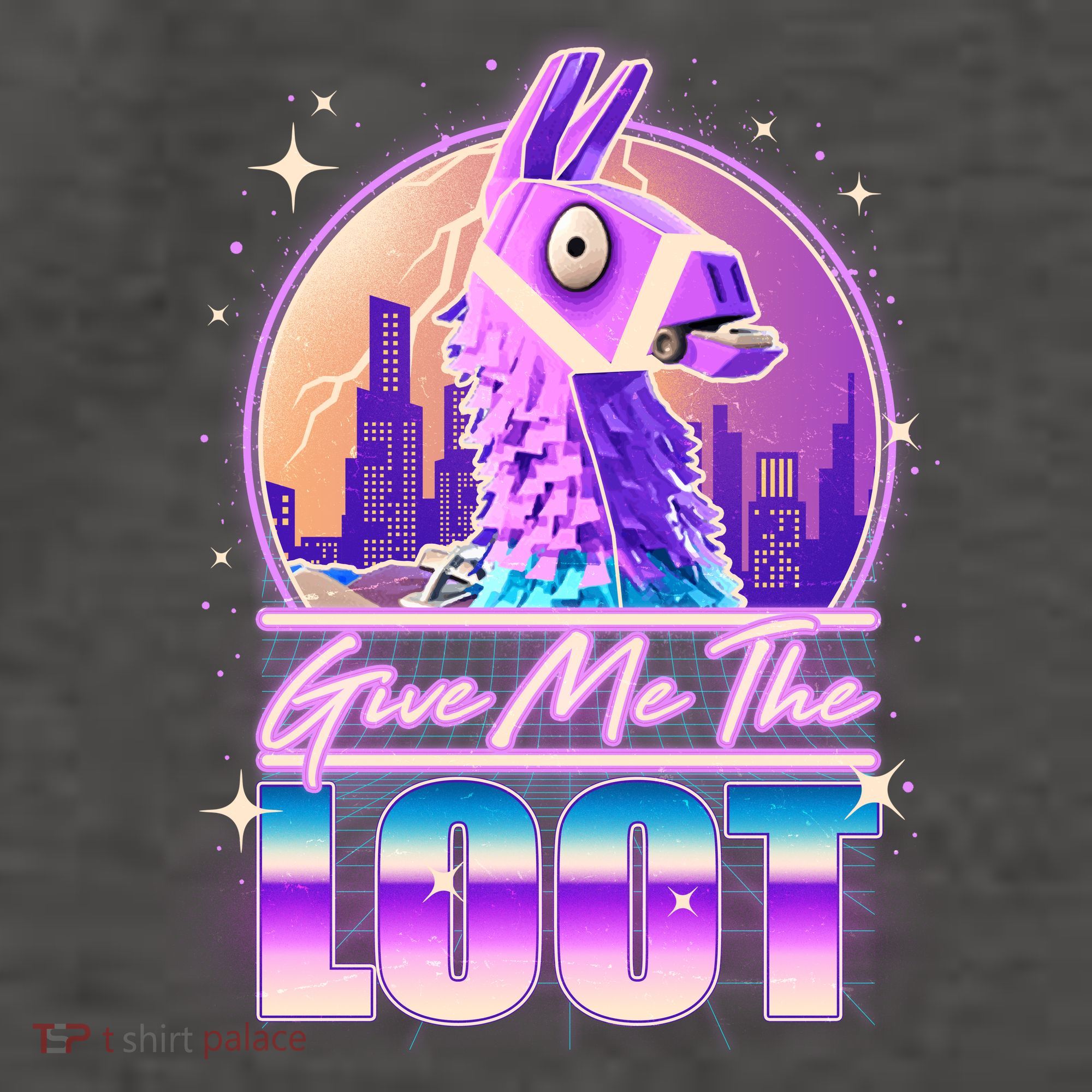 Retro Give Me the Loot Llama Loot Vector Backpack